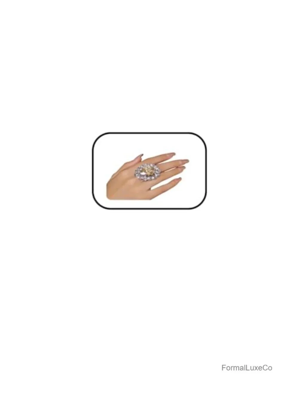Rhinestone Statement Ring Oval Square Heart Zircon Crystal Women's Bohemian